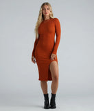 Another Day Long Sleeve Sweater Midi Dress
