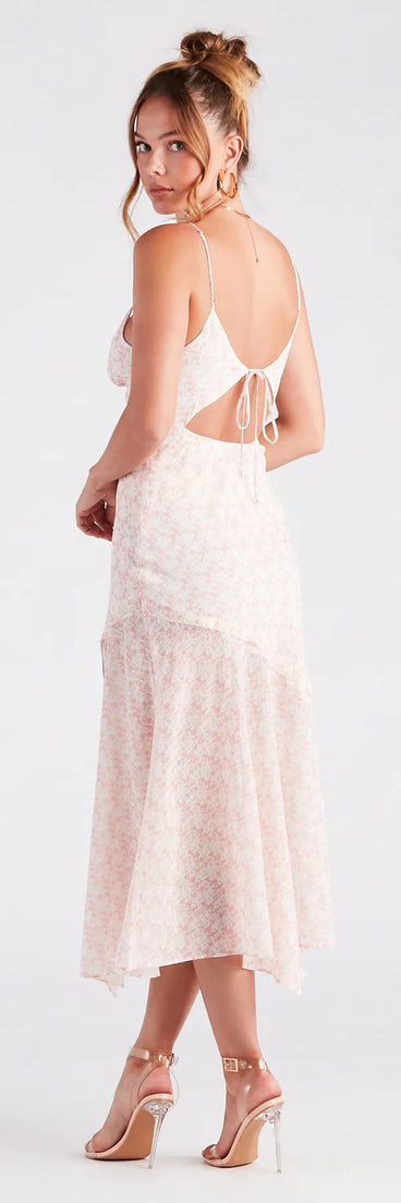 Be Mine Ditsy Floral A-Line Midi Dress