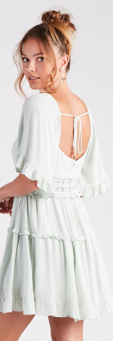 Stylish Sway Ruffled Tiered Short Dress