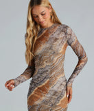 I'm So Rare Marble Long Sleeve Mini Dress