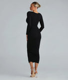 Smooth Silhouette Long Sleeve Bodycon Maxi Dress