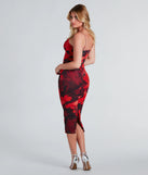 Fine Arts Abstract Mesh Midi Dress