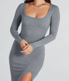 Elevated Vibes Ribbed Knit High Slit Maxi Dress | Windsor