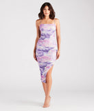 Color Splash Tie Dye Glitter Midi Dress