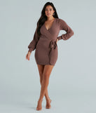 Stroll Along Surplice Tie Waist Mini Dress
