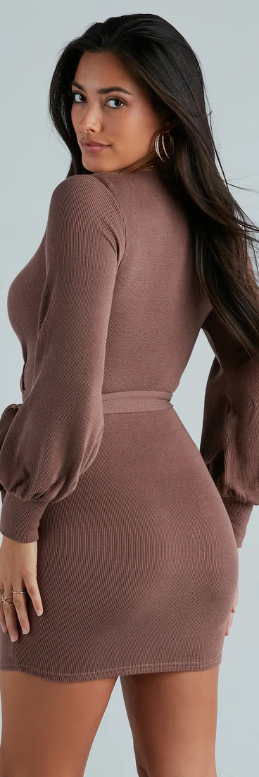 Stroll Along Surplice Tie Waist Mini Dress