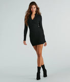 Fashion Lovers Of Basic Mock Neck Mini Dress