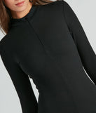 Fashion Lovers Of Basic Mock Neck Mini Dress