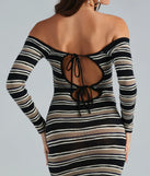 Draw The Line Striped Sweater Midi Dress