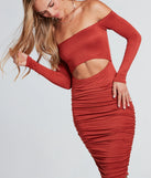 Major Hottie Cutout Ruched Midi Dress