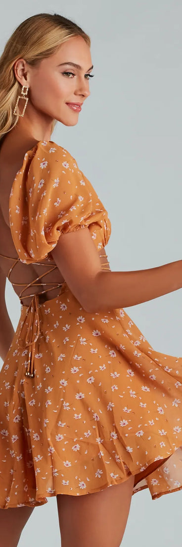 Picking Daisies Chiffon Strappy Skater Dress