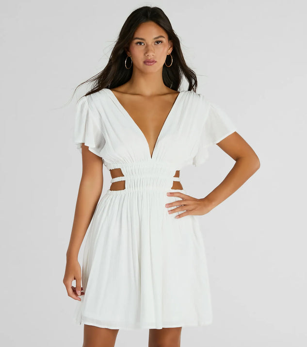 The Spice Things Up V-Neck Cutout Skater Dress is a mini dress that will make a statement with its short hemline and on-trend details to have you ready for any event!