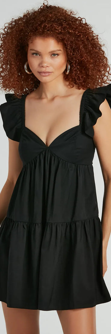 The City Of Love V-Neck Ruffle Babydoll Dress is a mini dress that will make a statement with its short hemline and on-trend details to have you ready for any event!