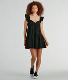The City Of Love V-Neck Ruffle Babydoll Dress is a mini dress that will make a statement with its short hemline and on-trend details to have you ready for any event!