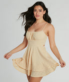 Simply Sunny Scoop Neck Skater Eyelet Mini Dress