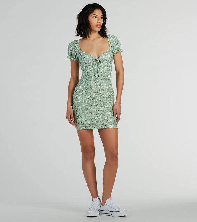 Meadow Vibes Floral Eyelet Lace Mini Dress