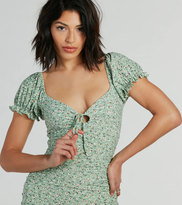 Meadow Vibes Floral Eyelet Lace Mini Dress