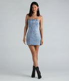 The 90s Are Calling Denim Strapless Mini Dress