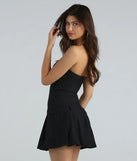 Preppy Posh Strapless A-Line Pleated Mini Dress