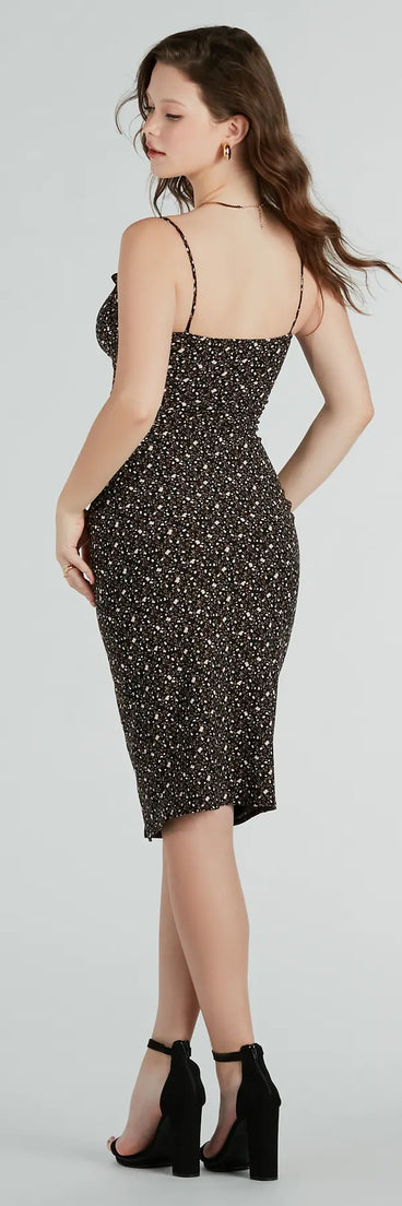 Endless Charm Crepe Floral Midi Dress