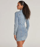 The Sweet Looking Long Sleeve Denim Mini Dress is a mini dress that will make a statement with its short hemline and on-trend details to have you ready for any event!