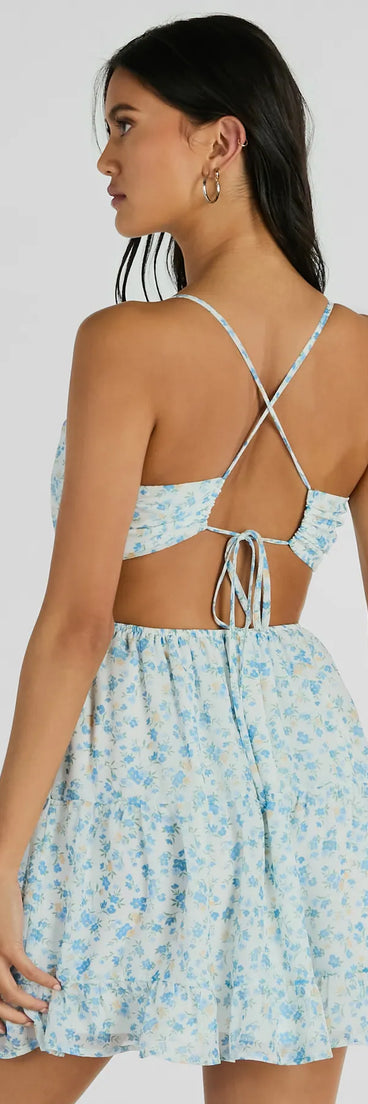 The Sweeten Up Strappy Back Floral Chiffon Skater Dress is a casual dress for more than special occasions with a fitted or flowy silhouette and accents in the most recent trends!
