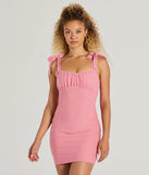 Keep It Sweet Tie-Strap Eyelet Mini Dress