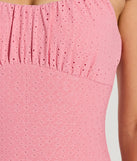 Keep It Sweet Tie-Strap Eyelet Mini Dress