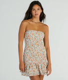 The Speechless Strapless Floral Ruffle Mini Dress is a casual dress for more than special occasions with a fitted or flowy silhouette and accents in the most recent trends!