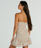 Whether you're headed to brunch or running errands, the Speechless Strapless Floral Ruffle Mini Dress in multi-color delivers effortless style in a breathable, go-to casual dress.