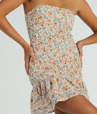 The Speechless Strapless Floral Ruffle Mini Dress is a casual dress for more than special occasions with a fitted or flowy silhouette and accents in the most recent trends!
