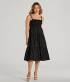 The midi dress length on the Darling Appeal Sleeveless Ruffled Midi Dress provides an elevated silhouette perfect for any party, occasion, or everyday styling.