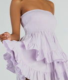 Sunny Day Gal Strapless Ruffled Skater Dress