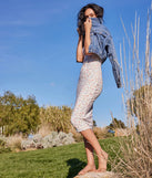 Sweetest Allure Strapless Floral Eyelet Knit Midi Dress