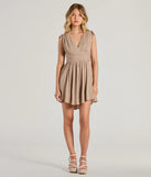 Whether you're headed to brunch or running errands, the Crush On You Sleeveless V-Neck Skater Dress in natural delivers effortless style in a breathable, go-to casual dress.
