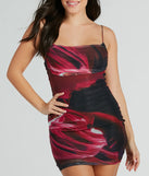 Revamp your 2025 wardrobe with this chic addition, the So Fab Marble Print Mesh Mini Dress in wine, perfect for elevating your style in the new year.