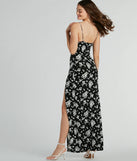 Sweet Mood High Slit Floral Knit Maxi Dress