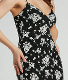 Sweet Mood High Slit Floral Knit Maxi Dress