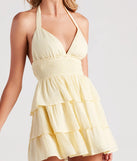 Whether you're headed to brunch or running errands, the Sunset Happy Hour Ruffled Skater Dress in yellow delivers effortless style in a breathable, go-to casual dress.