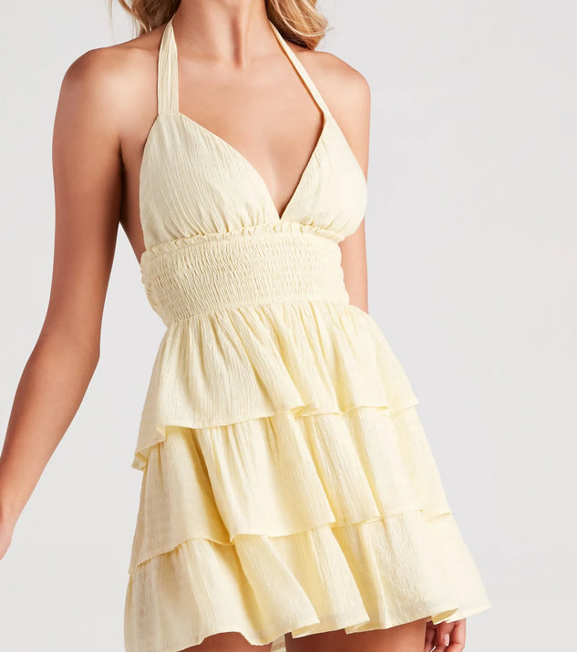 Sunset Happy Hour Ruffled Skater Dress | Windsor