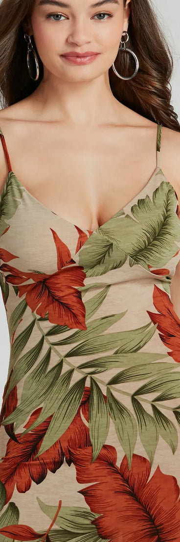 The Vacay Vibes High Slit Tropical Knit Maxi Dress is a casual dress for more than special occasions with a fitted or flowy silhouette and accents in the most recent trends!