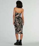 Dreamy Escape Strapless Tropical Midi Dress