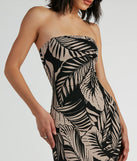 Dreamy Escape Strapless Tropical Midi Dress