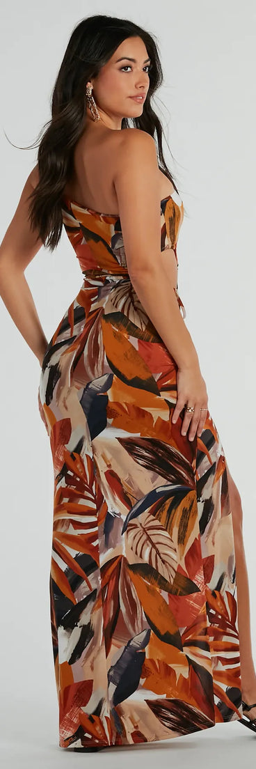 Pretty In Paradise One-Shoulder Tropical Maxi Dress | Windsor Pretty In Paradise One-Shoulder Tropical Maxi Dress | Windsor