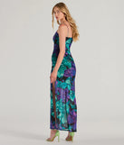 Make a statement in the Vacay Mode Tropical Floral Mesh Maxi Dress, a blue bodycon dresses that blends unique design details with a tight silhouette for a head-turning holiday or New Year's eve dress.