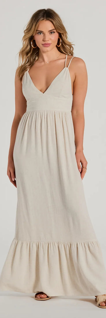 The Covetable Charm V-Neck Ruffled Maxi Dress is a casual dress for more than special occasions with a fitted or flowy silhouette and accents in the most recent trends!