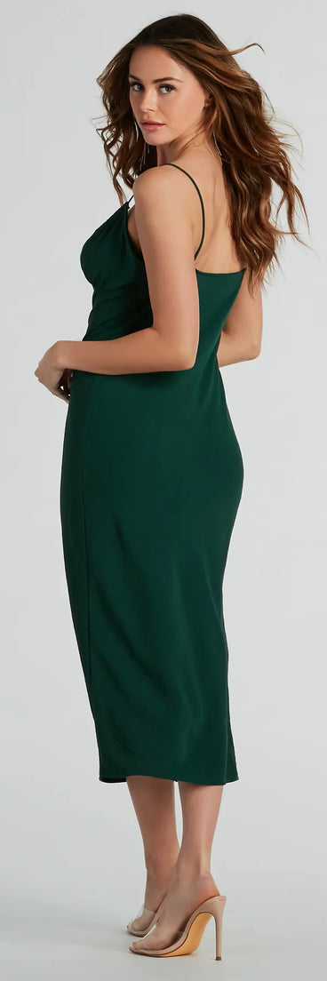 Finders Keepers V-Neck Tie Midi Dress