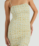 The midi dress length on the Smell The Garden Square Neck Floral Midi Dress provides an elevated silhouette perfect for any party, occasion, or everyday styling.