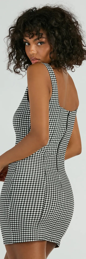 Sweeter Than Pie Scoop Neck Gingham Mini Dress | Windsor Sweeter Than Pie Scoop Neck Gingham Mini Dress | Windsor