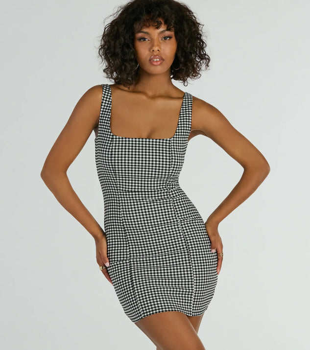 Sweeter Than Pie Scoop Neck Gingham Mini Dress | Windsor Sweeter Than Pie Scoop Neck Gingham Mini Dress | Windsor